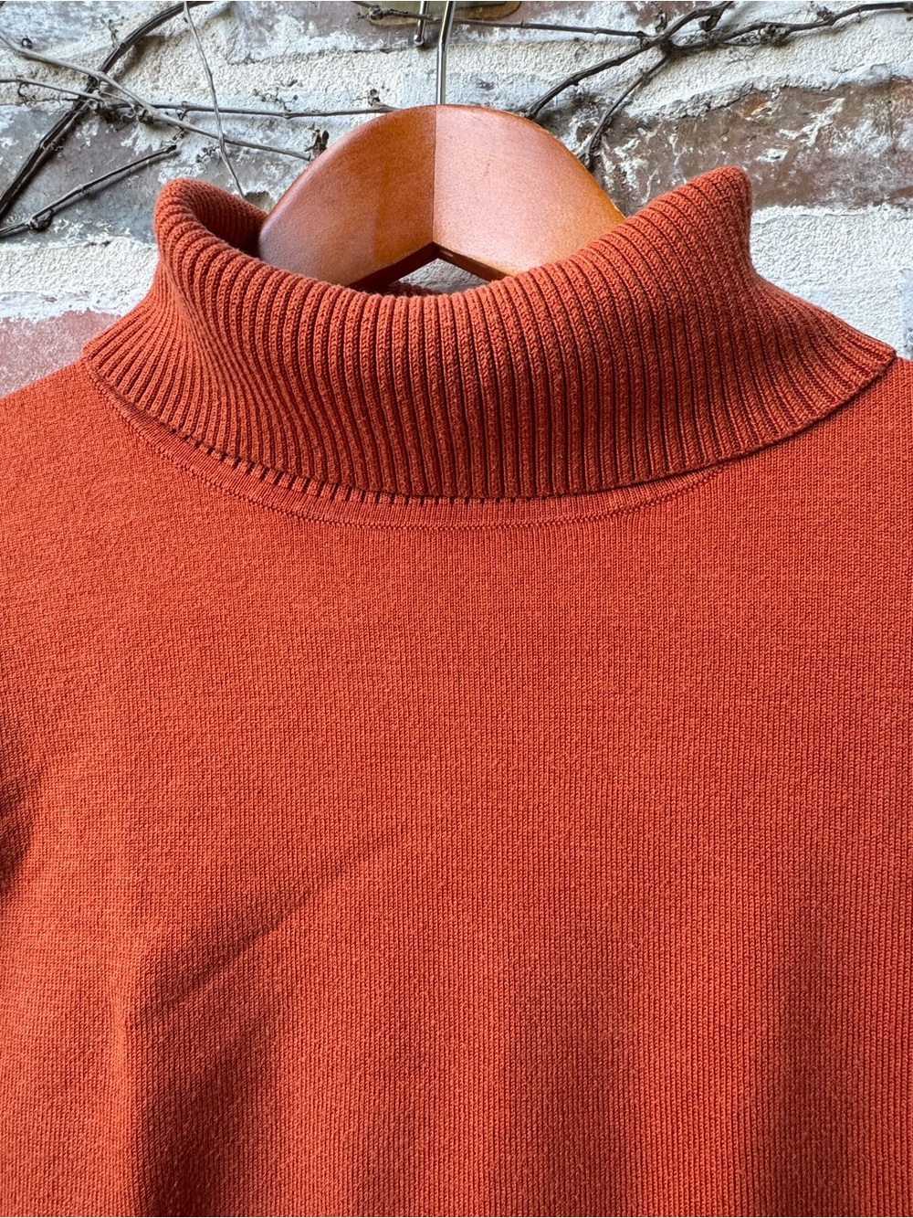 Vintage Josephine Chaus Silk Blend Orange Turtleneck Sweater XL